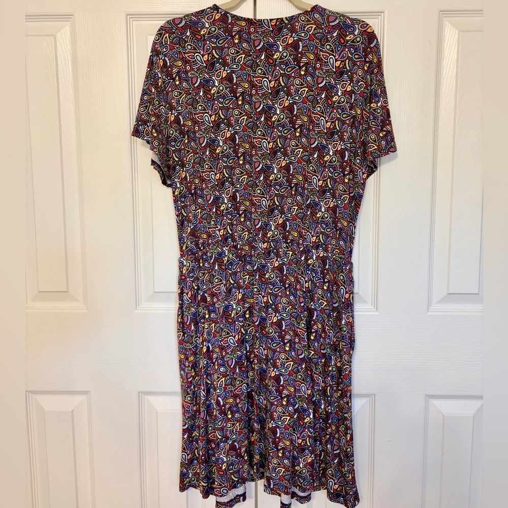 BODEN Short Sleeve Paisley Multicolor Jersey Dress with Pockets 12P - Picture 2 of 5